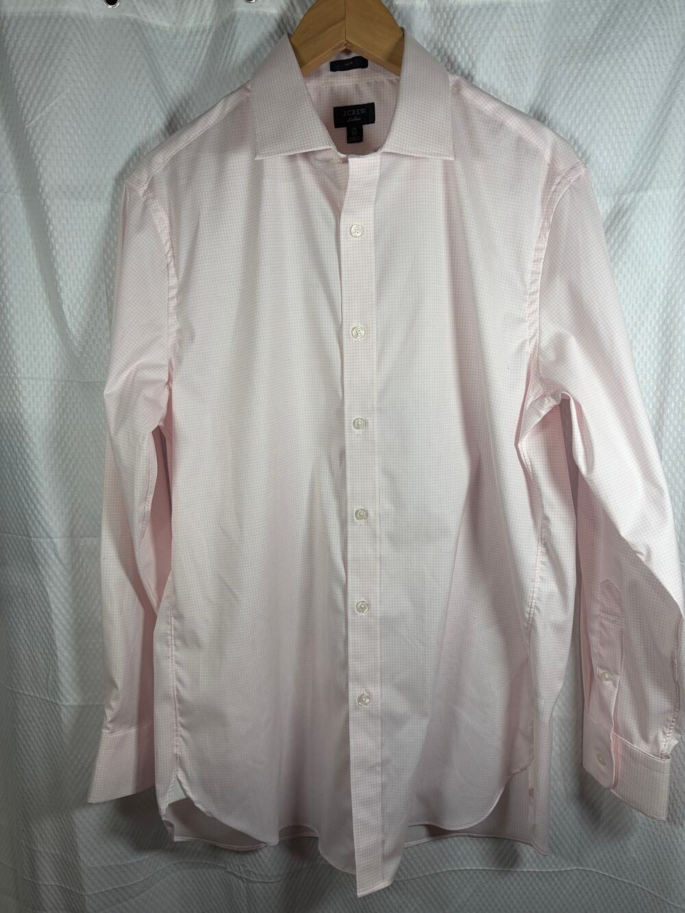 J. Crew Ludlow pink plaid 16/33 slim Men's long sleeve button up NWT